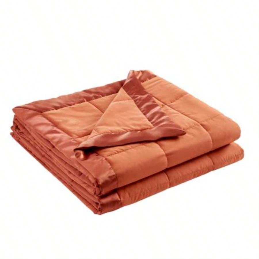 1 PCS King Lightweight Down Blanket with Satin Trim Orange