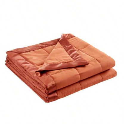 1 PCS King Lightweight Down Blanket with Satin Trim Orange