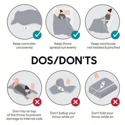 1 PCS 50x60 Dream Soft Heated Throw Brown Geo