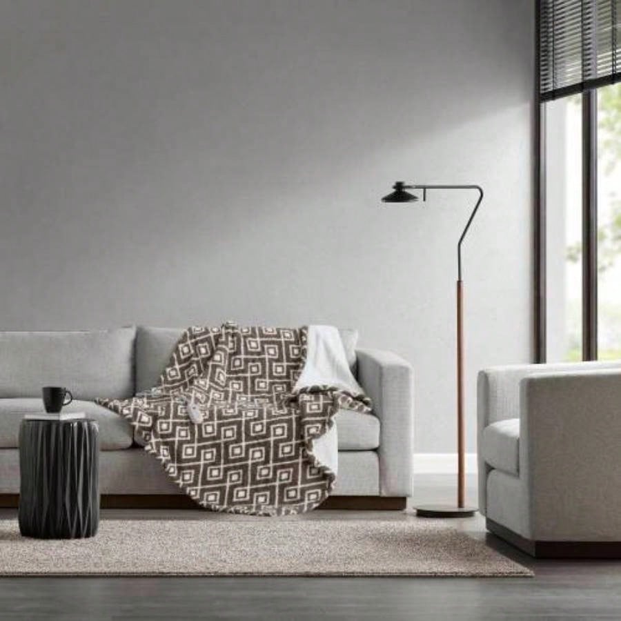 1 PCS 50x60 Dream Soft Heated Throw Brown Geo