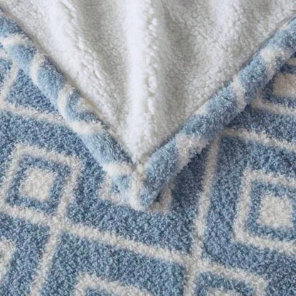 1 PCS 50x60 Dream Soft Heated Throw Blue Geo