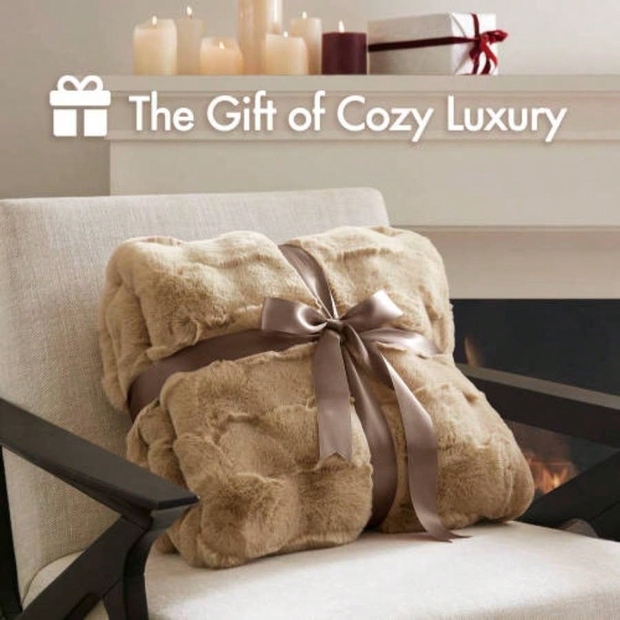 1 PC 50x60 Faux Fur Throw Tan