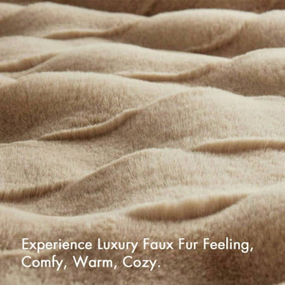 1 PC 50x60 Faux Fur Throw Tan