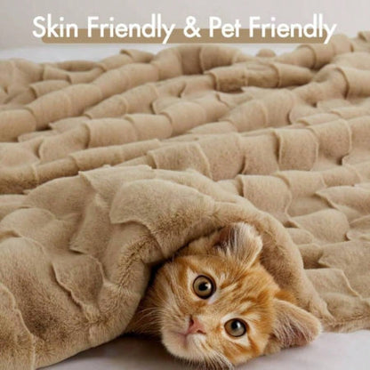 1 PC 50x60 Faux Fur Throw Tan
