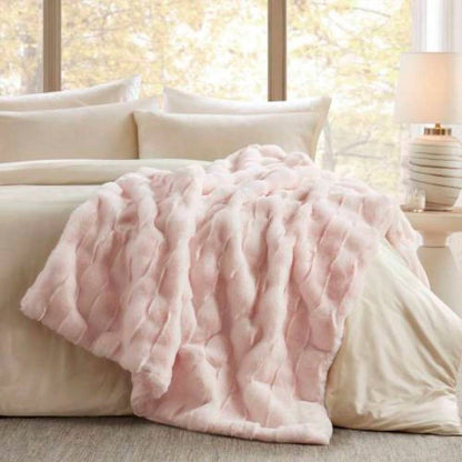1 PC 50x60 Faux Fur Throw Pink