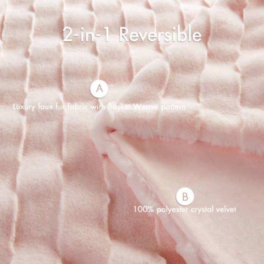 1 PC 50x60 Faux Fur Throw Pink