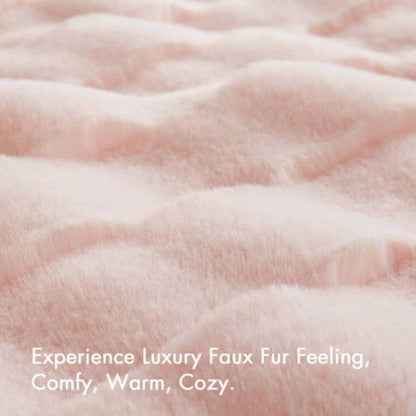 1 PC 50x60 Faux Fur Throw Pink