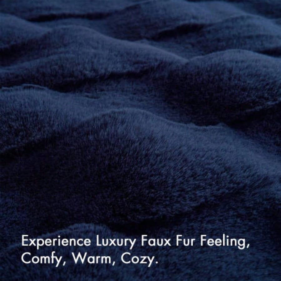1 PC 50x60 Faux Fur Throw Navy