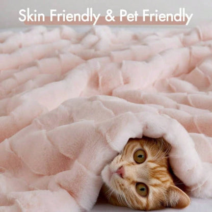 1 PC 50x60 Faux Fur Throw Pink