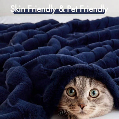 1 PC 50x60 Faux Fur Throw Navy