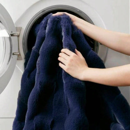 1 PC 50x60 Faux Fur Throw Navy