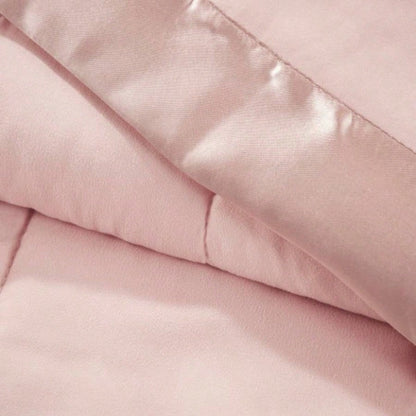 Lightweight Down Blanket with Satin Trim Blush King