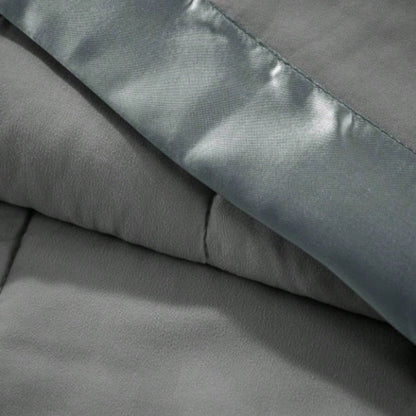 Lightweight Down Blanket with Satin Trim Charcoal King