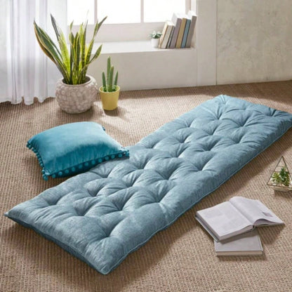 Poly Chenille Lounge Floor Pillow Cushion Aqua 27x 74