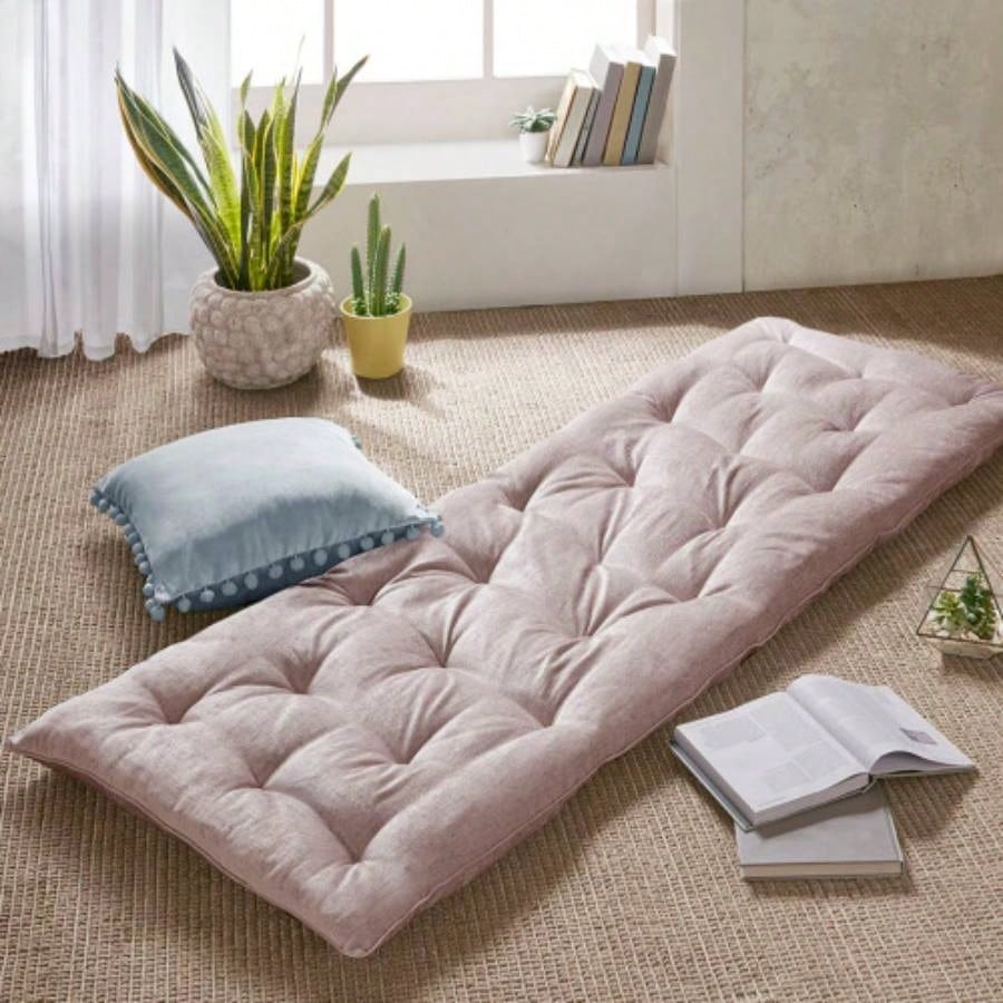 Poly Chenille Lounge Floor Pillow Cushion Blush 27x 74