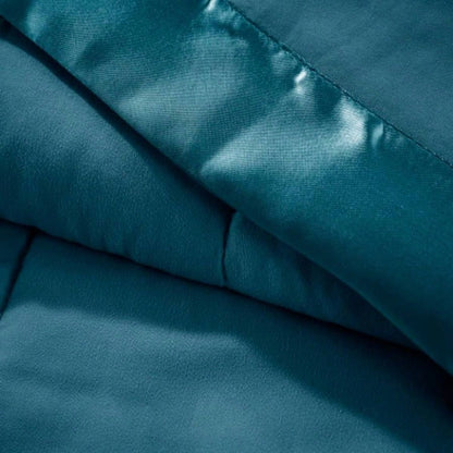Lightweight Down Blanket with Satin Trim Teal King