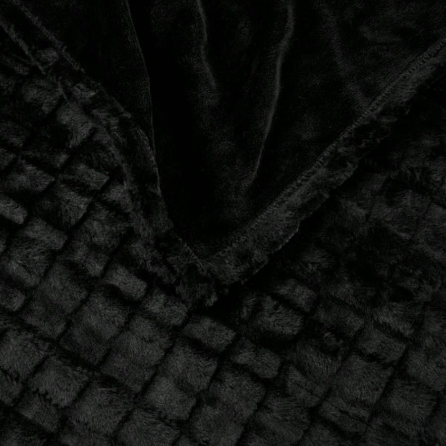 1 PCS 50x70 Oversized Faux Fur Heated Throw Black Texture