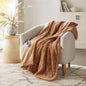 1 PCS 50x70 Oversized Faux Fur Heated Throw Brown Texture