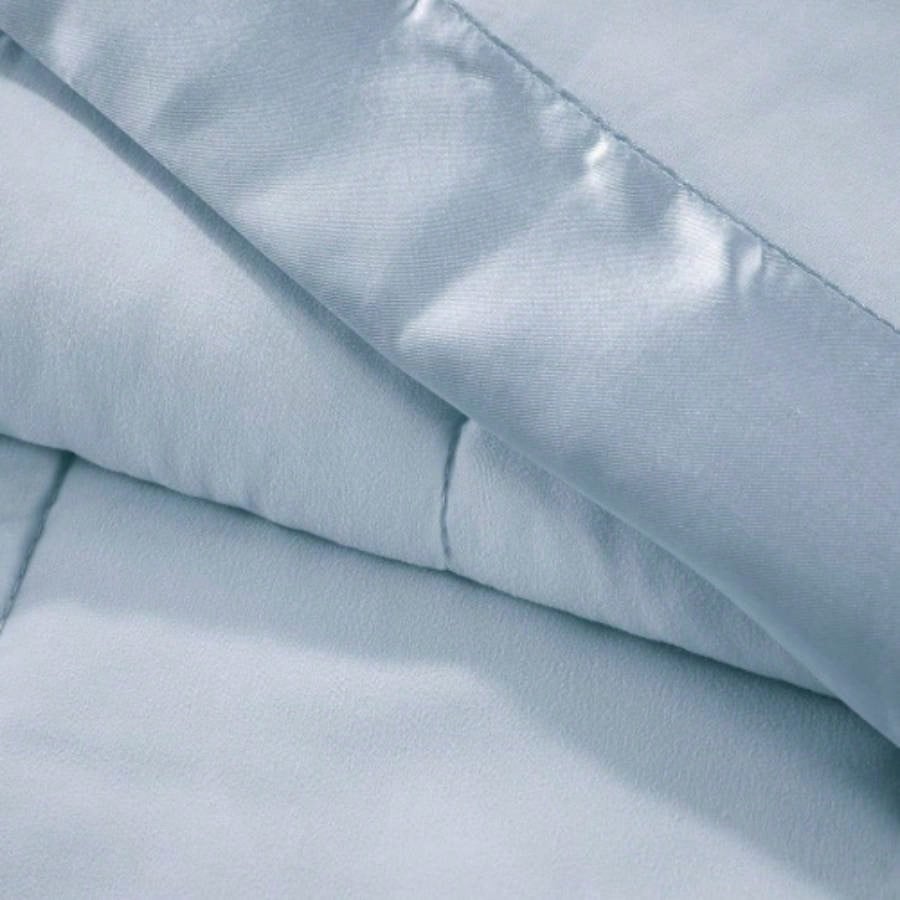 Lightweight Down Blanket with Satin Trim Blue King