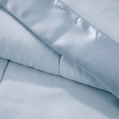 Lightweight Down Blanket with Satin Trim Blue King
