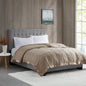Lightweight Down Blanket with Satin Trim Brown King