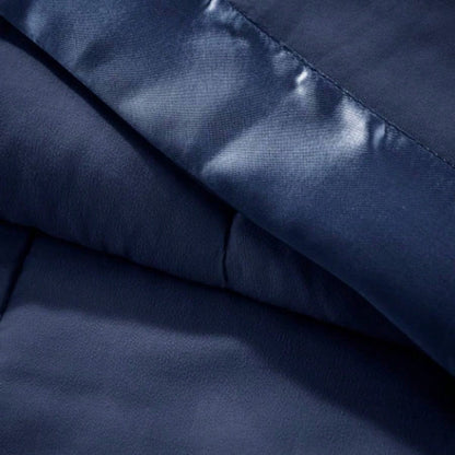 Lightweight Down Blanket with Satin Trim Navy King