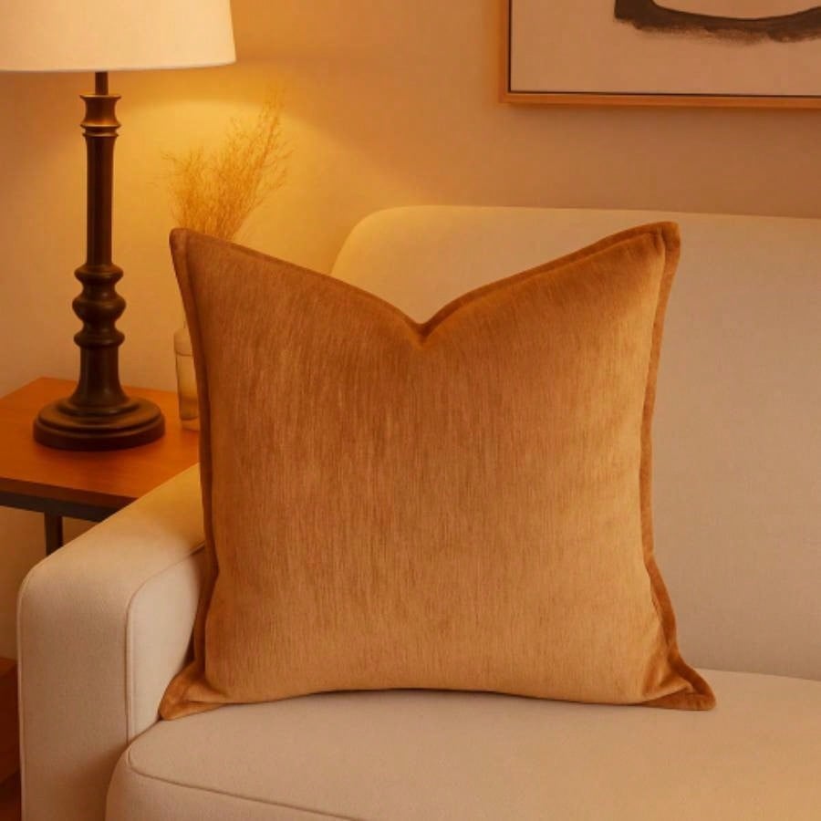 Homey COZY Velvet Throw Pillow - Luxe Mocha Shine with a Soft, Glimmering