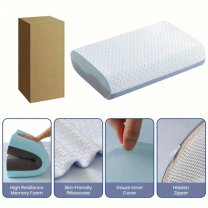 4 Inch Foam Pillows, Gel Cooling Bed Pillows, Sleep Pillow, Removable Washable Pillowcase, Standard Size
