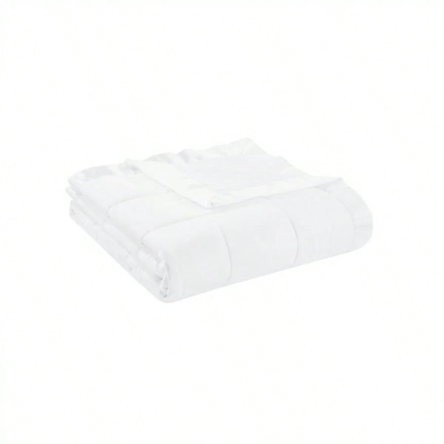 Lightweight Down Blanket with Satin Trim White King