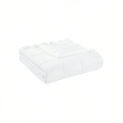Lightweight Down Blanket with Satin Trim White King