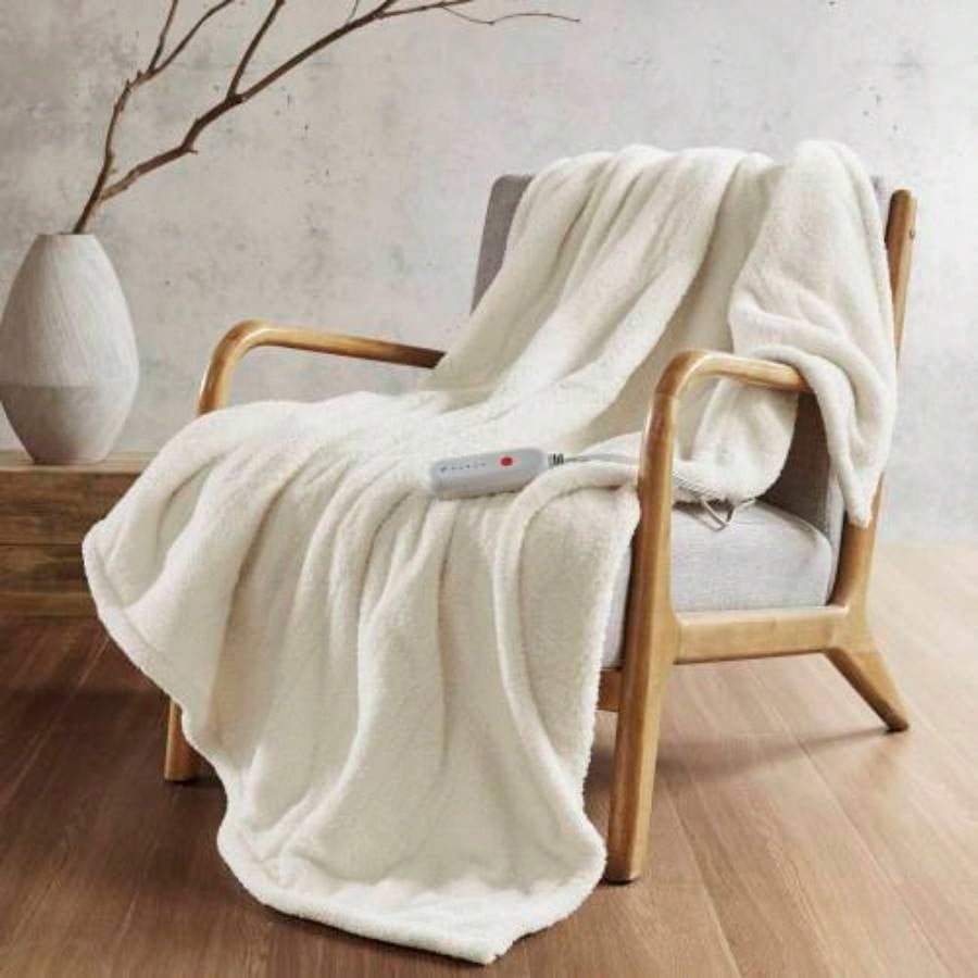 1 PCS 50x60 Dream Soft Heated Throw Ivory