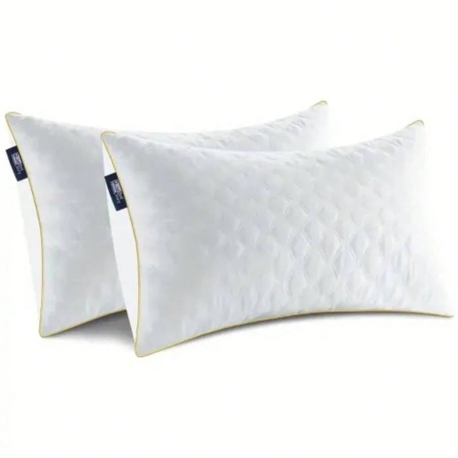 2 Pack Luxury Neck Support Pillows - Soft, Hypoallergenic, All - Season Comfort Size, Home
