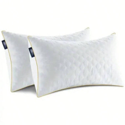 2 Pack Luxury Neck Support Pillows - Soft, Hypoallergenic, All - Season Comfort Size, Home