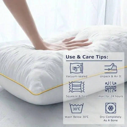 2 Pack Luxury Neck Support Pillows - Soft, Hypoallergenic, All - Season Comfort Size, Home