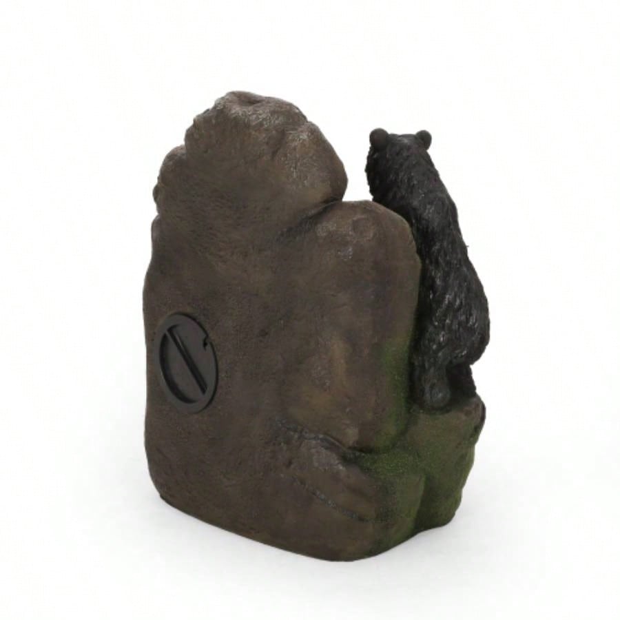 23.75 High Hand Crafted Weather Resistant Floor Fountain, Moss+ Black