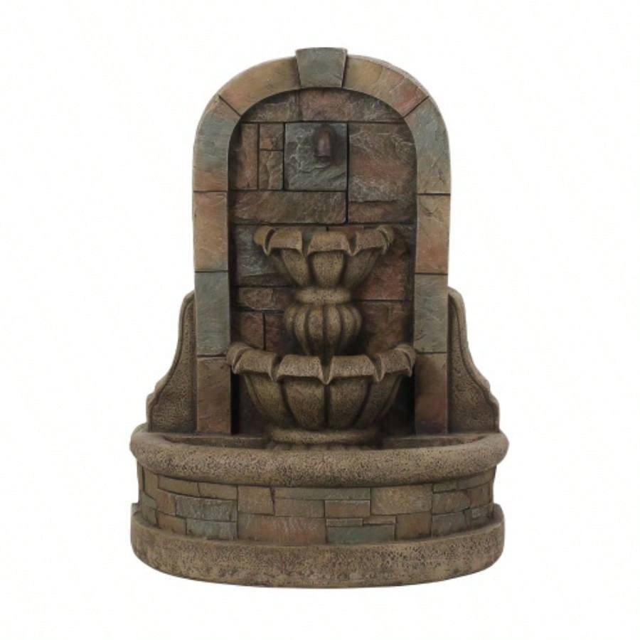 29 High BAGWELL FOUNTAIN Outdoor Weather Resistant Floor Fountain, Stone Gray