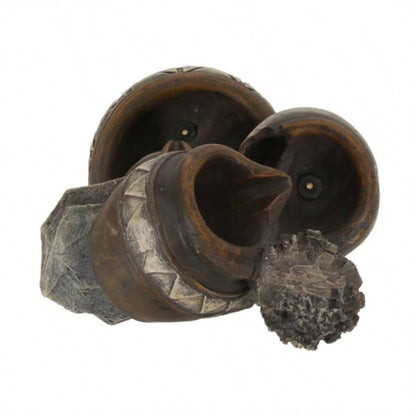 19.75 High Weather Resistant Floor Fountain with Light, 3 Tier Outdoor Fountain, Brown+ Gray