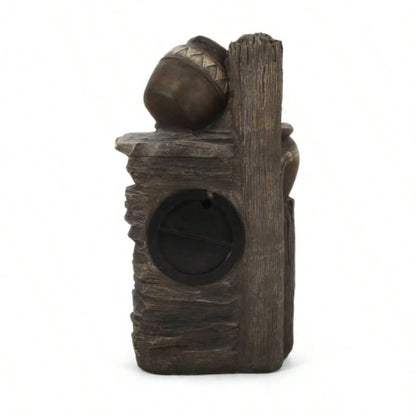 19.75 High Weather Resistant Floor Fountain with Light, 3 Tier Outdoor Fountain, Brown+ Gray