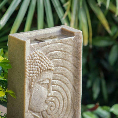 9x6.5x14 Indoor Buddha Fountain, Polyresin Tabletop Fountain with LED Light