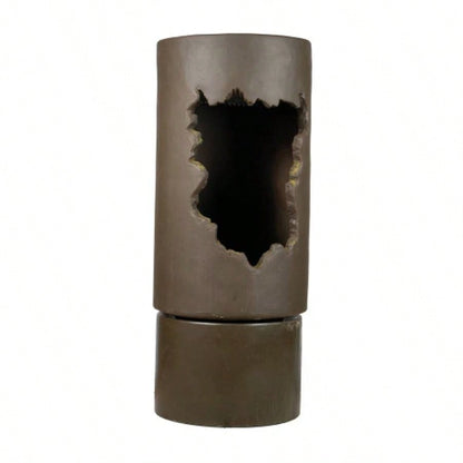 19.7x19.7x56.5 Large Outdoor Fountain with Light, Contemporary Calming Elegance Cement Feature, Available Flowers Garden Patio Backyard