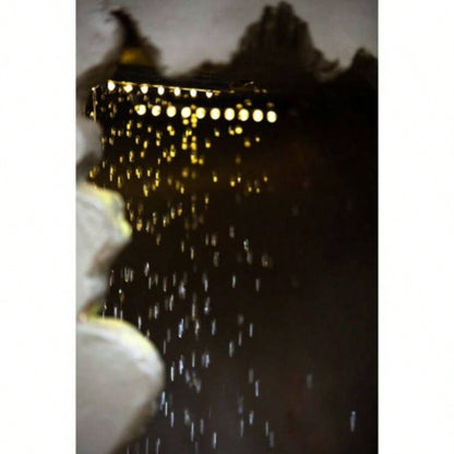 19.7x19.7x56.5 Large Outdoor Fountain with Light, Contemporary Calming Elegance Cement Feature, Available Flowers Garden Patio Backyard