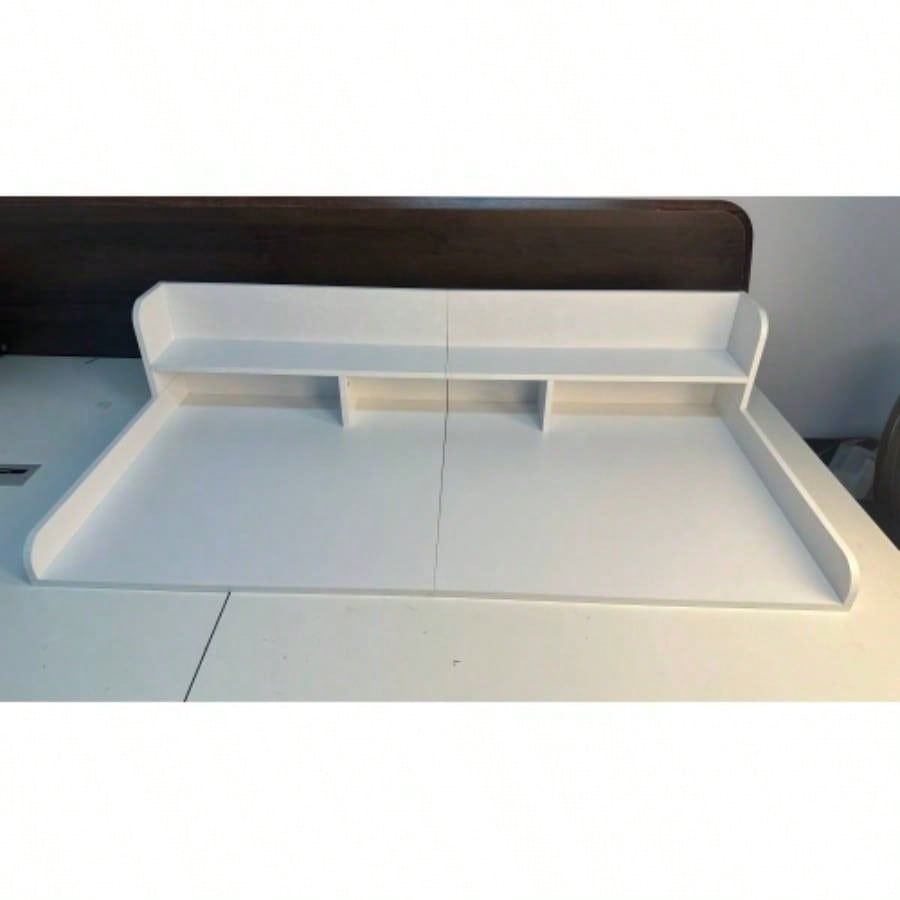 Washer Dryer Countertop with Non - slip Pads Laundry Wood Shelf Topper with, 54 Widthx 27.5 Depth Double Layer Organizer Washer and Dryer Laundry Hamper Counter Storage Organization WHITE