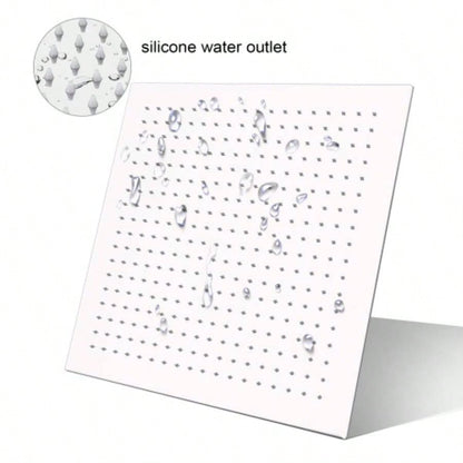 16 Inch Rain Shower, Square Ultra 304 Stainless Steel High Pressure Shower