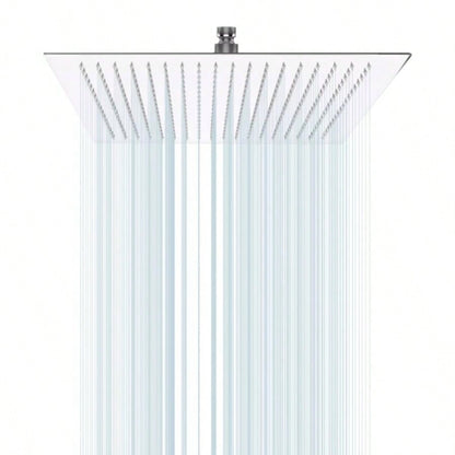 16 Inch Rain Shower, Square Ultra 304 Stainless Steel High Pressure Shower