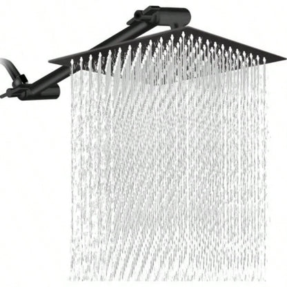 10 Square Rainfall High Pressure Stainless Steel Bath Shower Matte Black