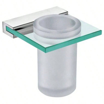 Venice Bathroom Single Tumbler Toothbrush Holder Tempered Glass Brushed