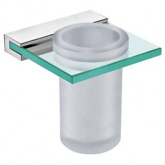 Venice Bathroom Single Tumbler Toothbrush Holder Tempered Glass Brushed