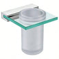 Venice Bathroom Single Tumbler Toothbrush Holder Tempered Glass Brushed