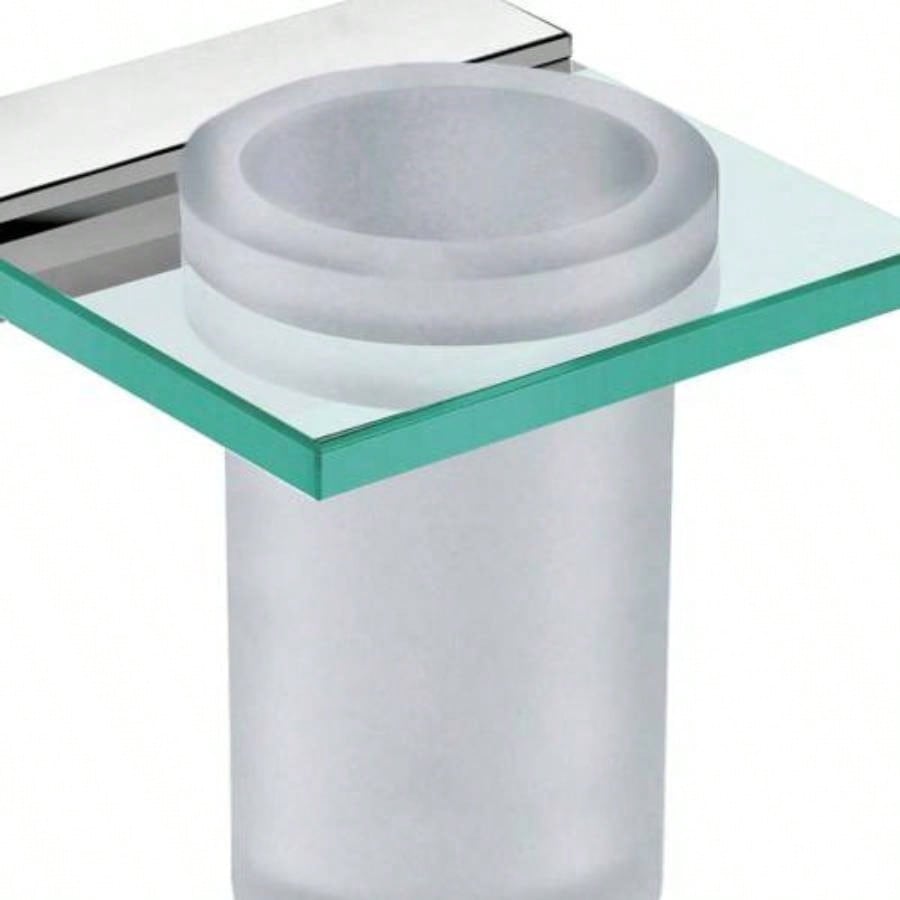 Venice Bathroom Single Tumbler Toothbrush Holder Tempered Glass Brushed