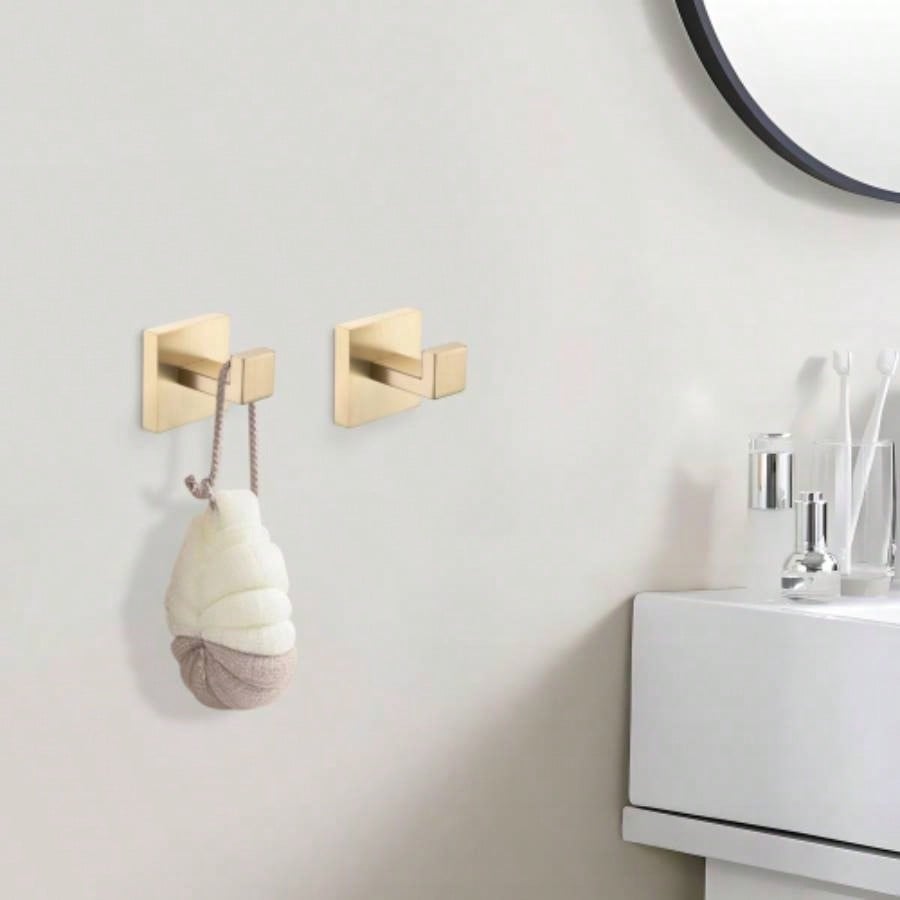 5 - Piece SUS304 Bathroom Set: Towel Bar+ Ring+ Hooks+ TP Holder, Brushed